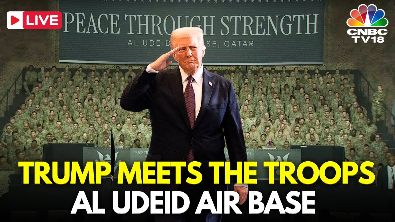LIVE: Trump Arrives at Al Udeid Air Base Near Doha And Meets With US Troops | Pete Hegseth  | N18G