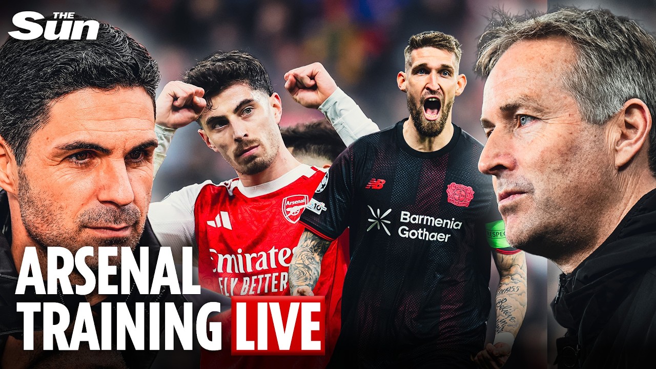 LIVE: Arsenal's final training session before Leverkusen Champions League decider