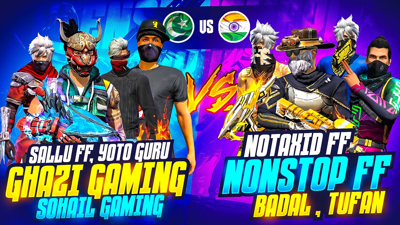 Nonstop Gaming 🇮🇳Vs Pak Vbadge Squad🇵🇰 4 vs 4 Clash Squad Match 🔥