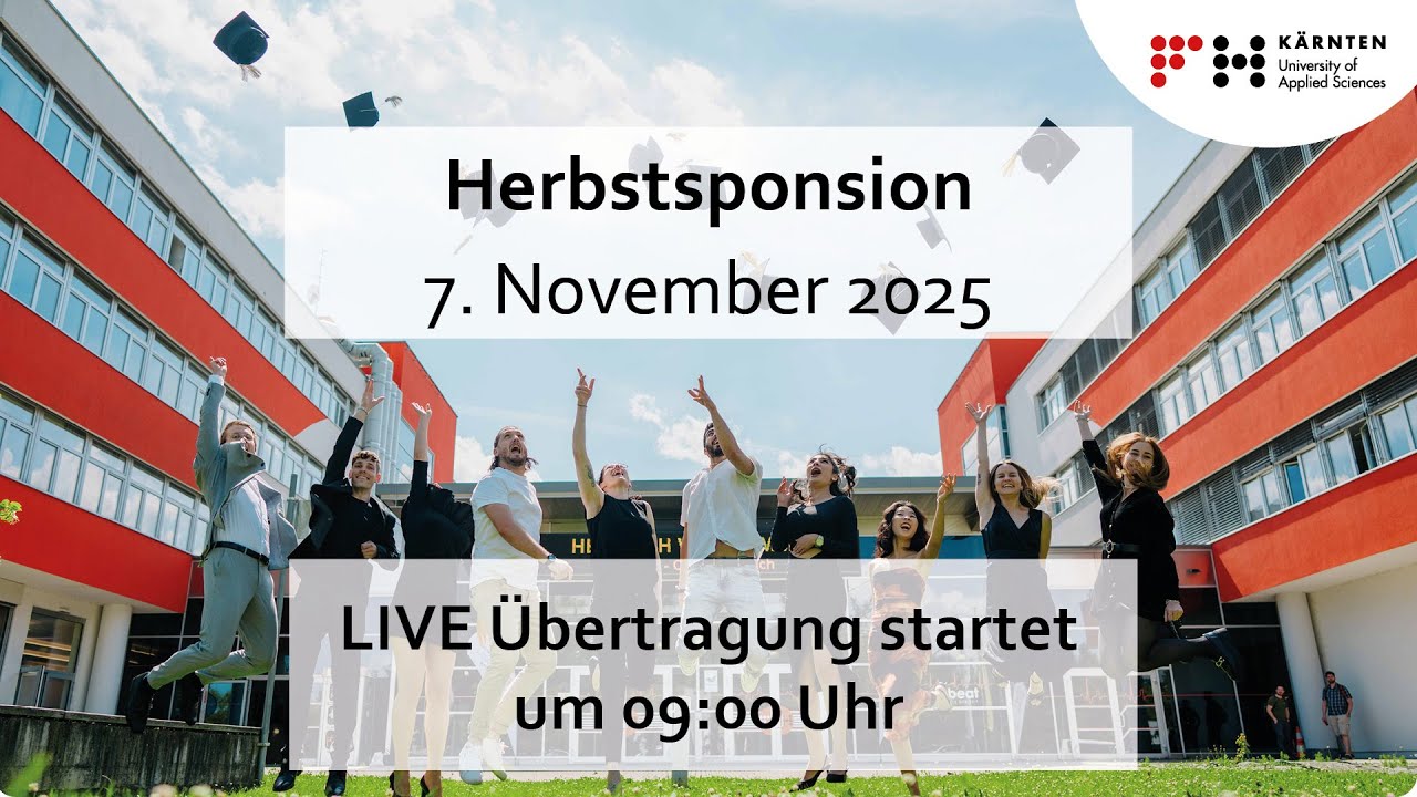FH Kärnten Herbstsponsion 2025, CUAS graduation ceremony 2025, 09:00 (CEST)