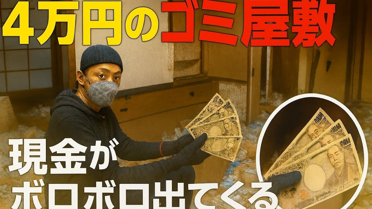 【4万円のゴミ屋敷】片付けていたら現金がボロボロ出てきた」【4万円ハウス#2】