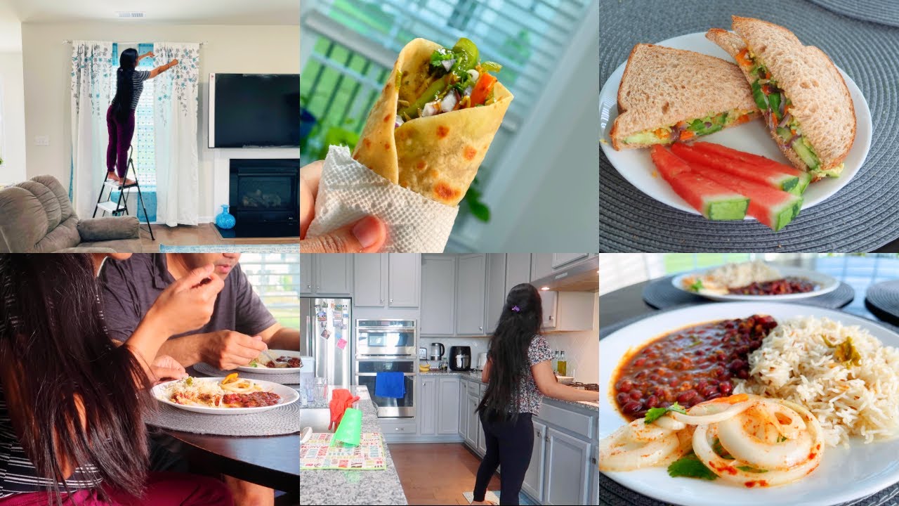 WEEKEND FULL DAY ROUTINE😋WHOLE DAY MEAL IDEAS🥙LIVING ROOM CURTAINS DECOR/NEW 🏡 OFFICE NOOK