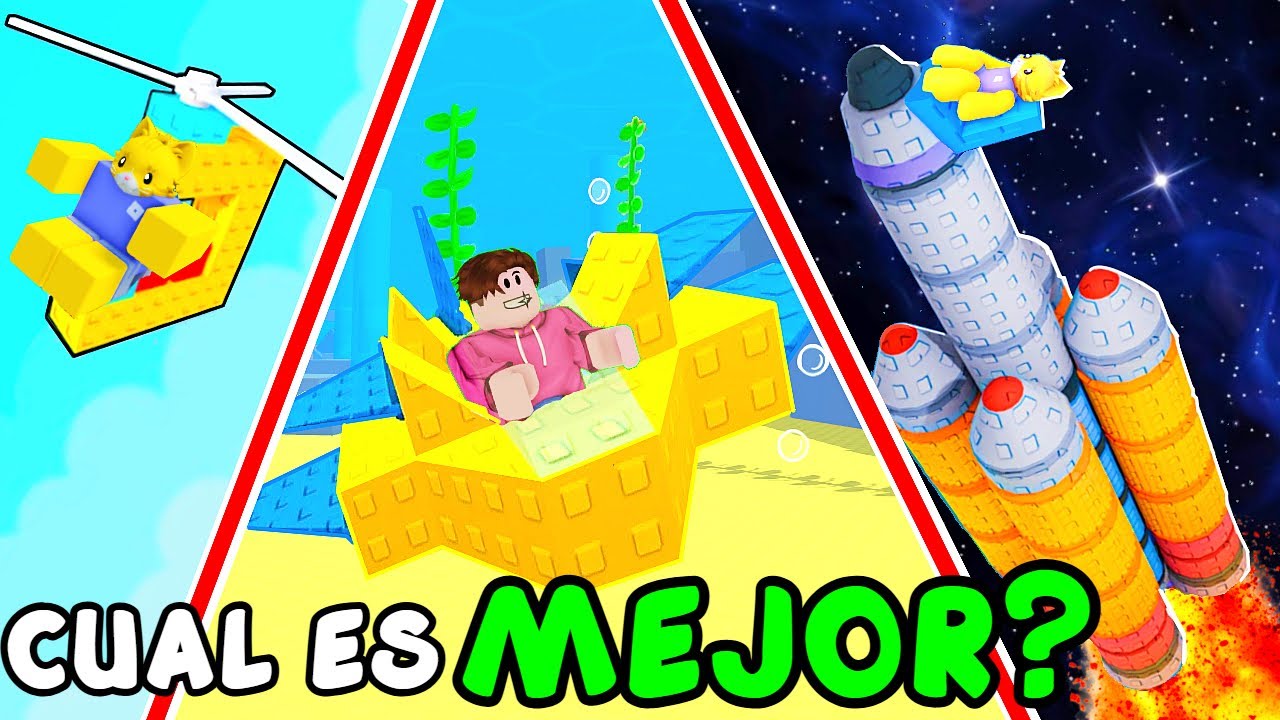 SUBMARINO VS HELICOPTERO VS COHETE!! 🔨🙀CUAL es el MEJOR? ROBLOX