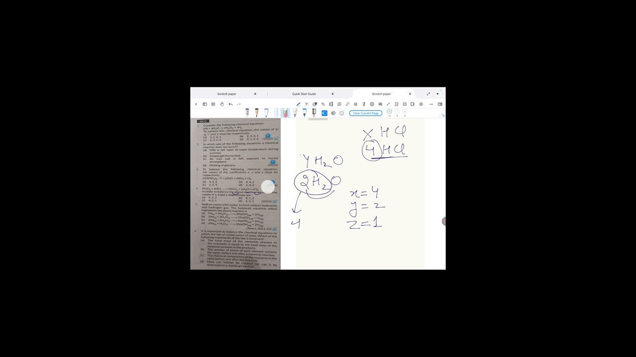 Class10th cbse Science previous year questions Chapter1 Chemical reactions and equations.