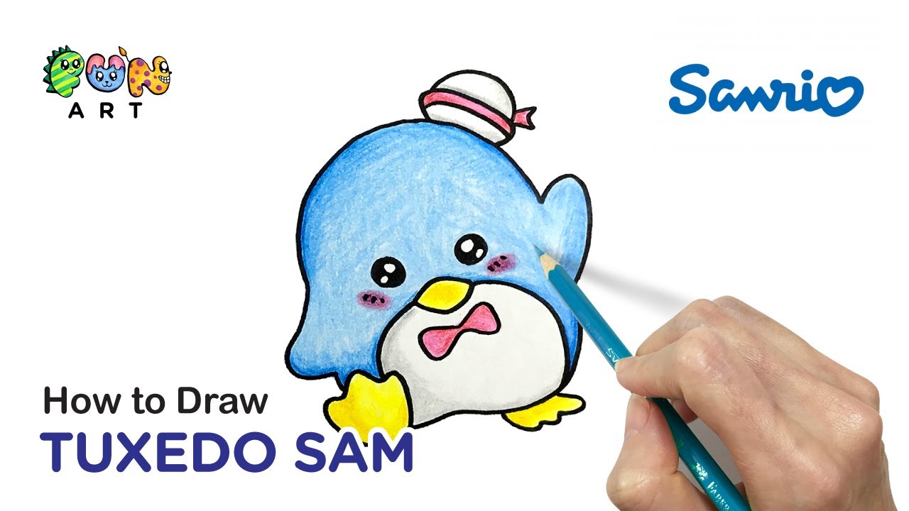 How To Draw TUXEDO SAM | SANRIO | VERY EASY