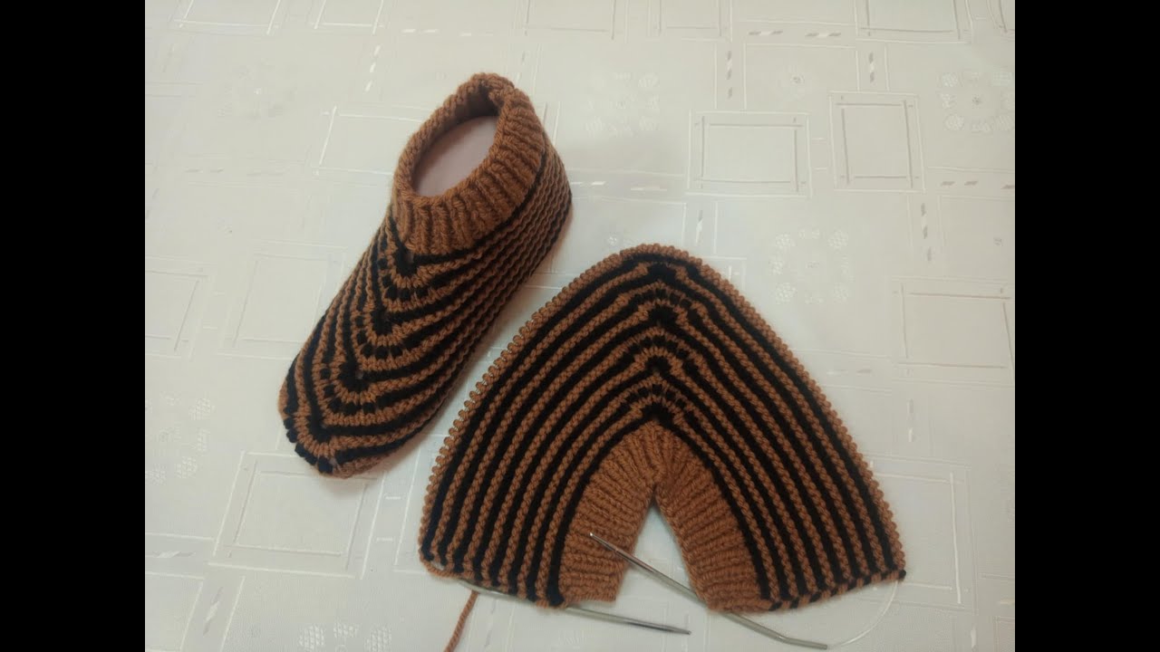 Плетени Терлици #146 (Knitted Slippers) (Тапочки спицами) (Patik) (Pantufas passo a passo)