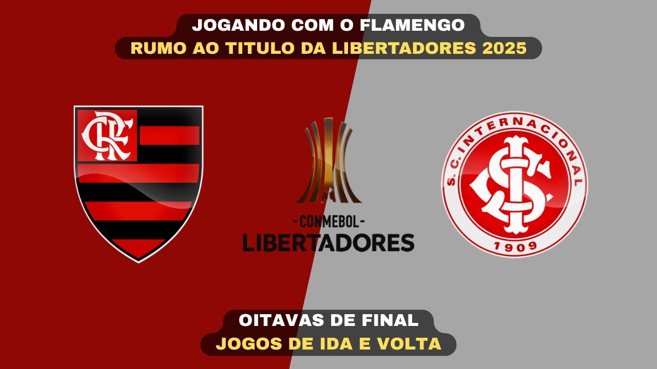 FLAMENGO x INTERNACIONAL 🔥 Oitavas de Final Realista! | Libertadores 2025 | PES 21