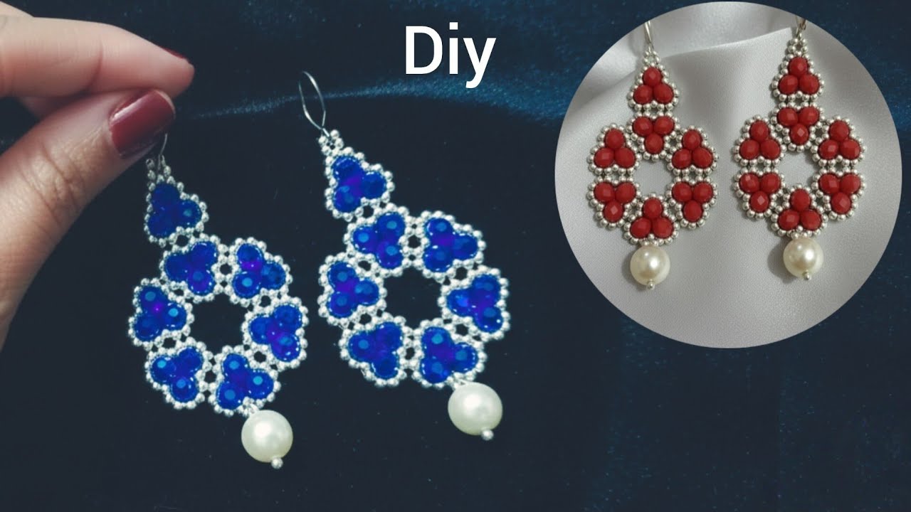 Diy Crystal Rondelle & Seed beads Earrings: Easy Step by step tutorial #fashiondiy #diyearrings 