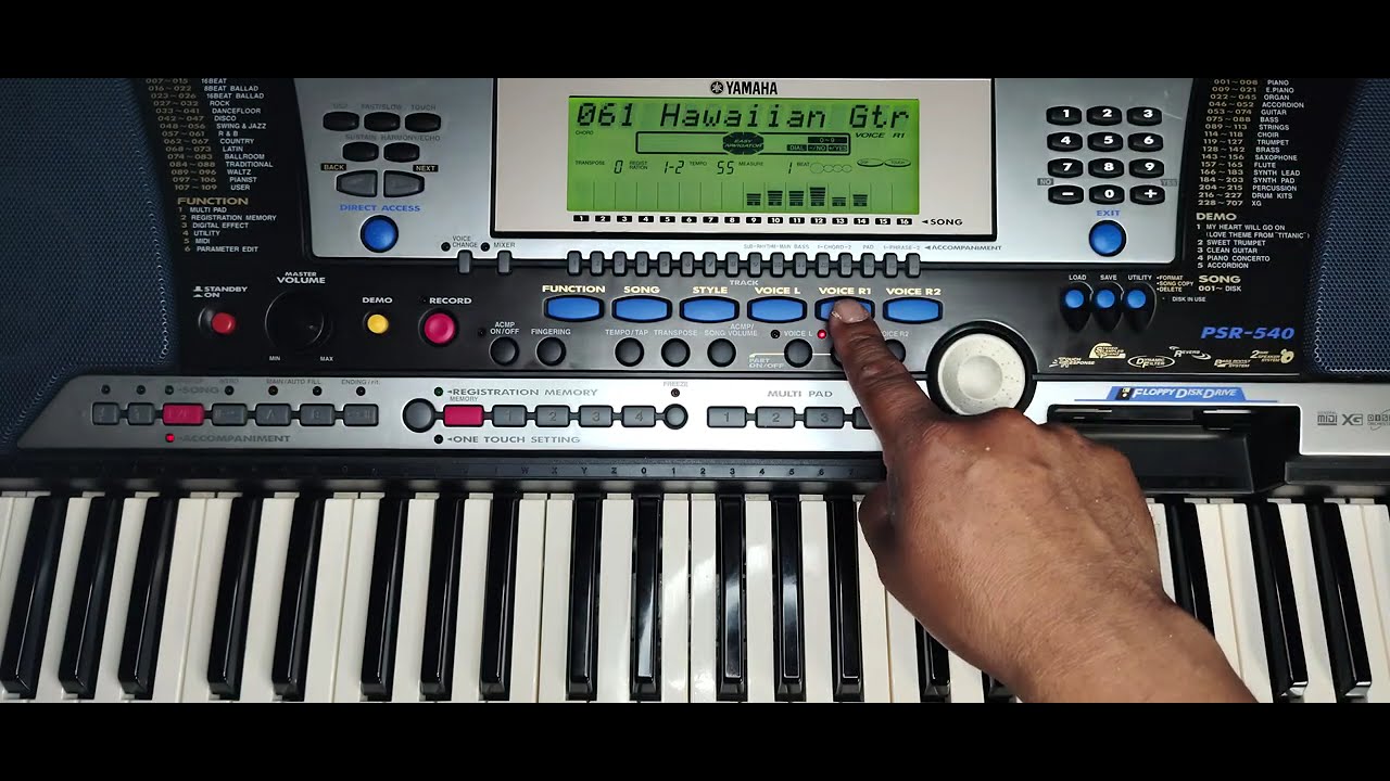 Cómo cargar ritmos en Yamaha psr 540 y 550 y programarlos vídeo completo😇 véanlo