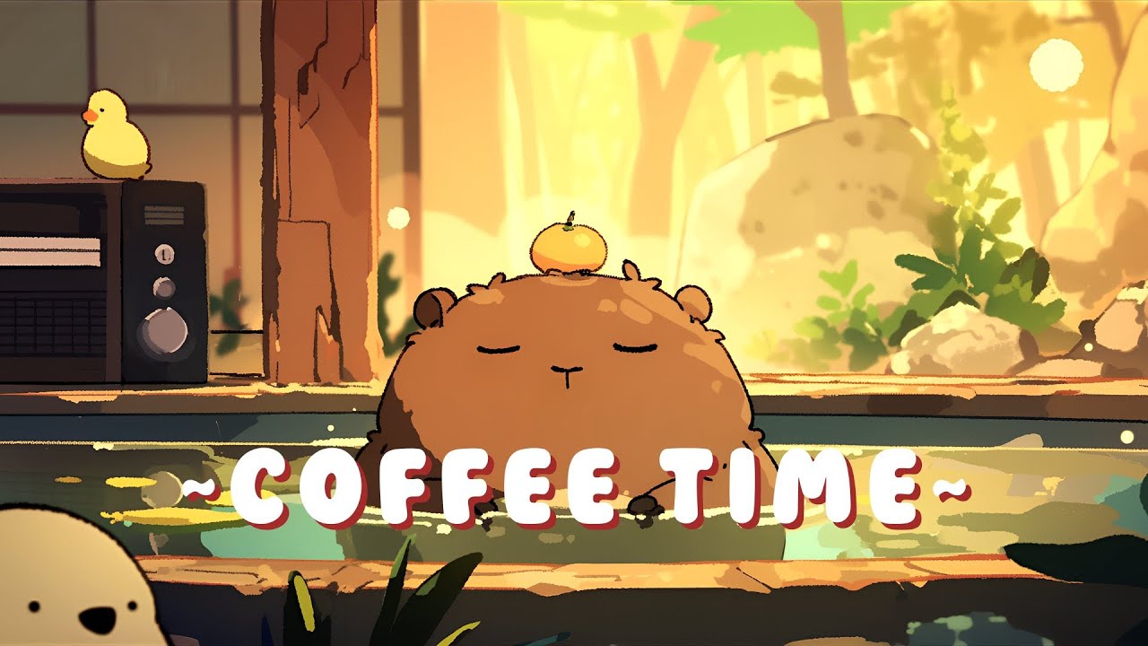 Capybara Chill Station - Peaceful Beats for Studying & Relaxing ~ Calm Energy ~ 🦫 🌿 ☕