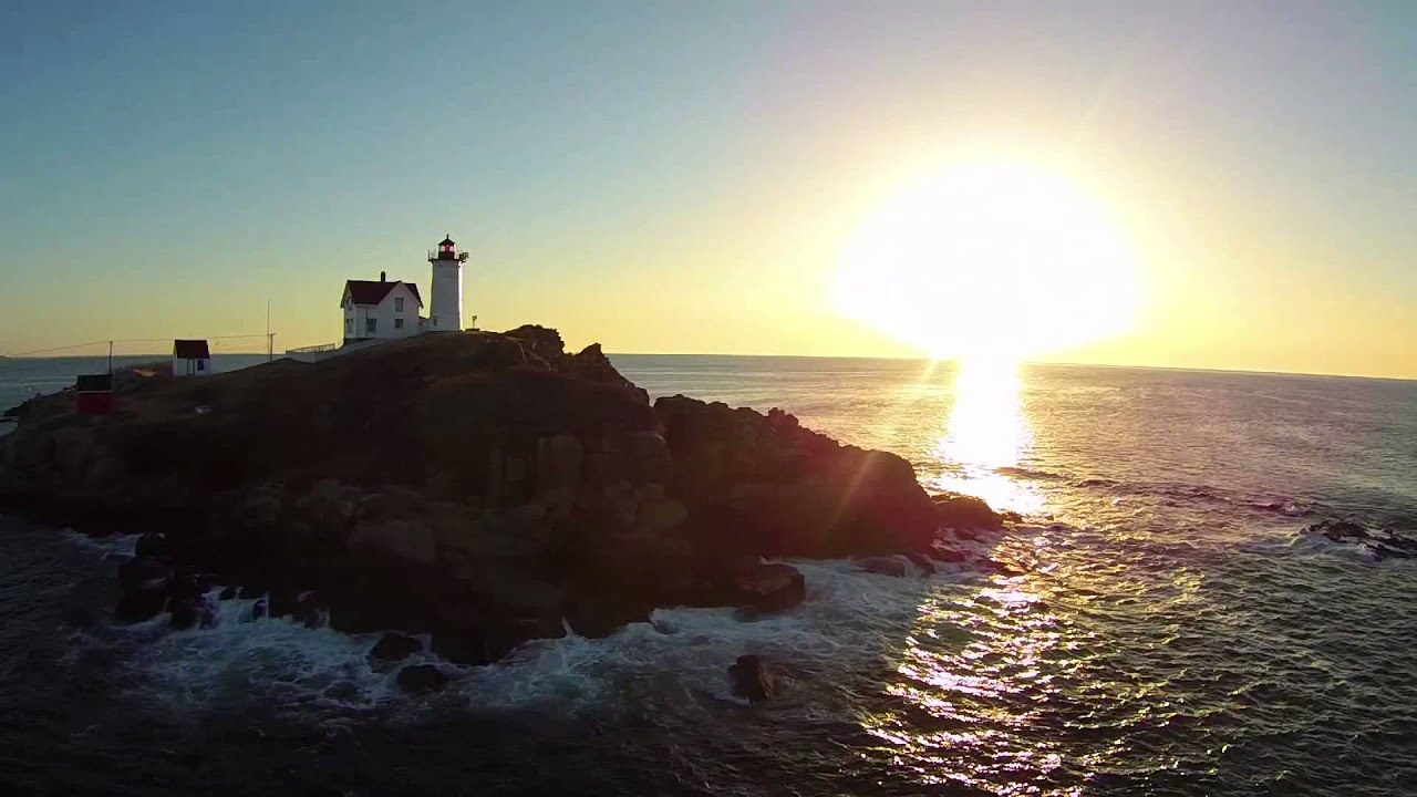 Cape Neddick Lighthouse, York, Maine Aerial View of Nubble Light