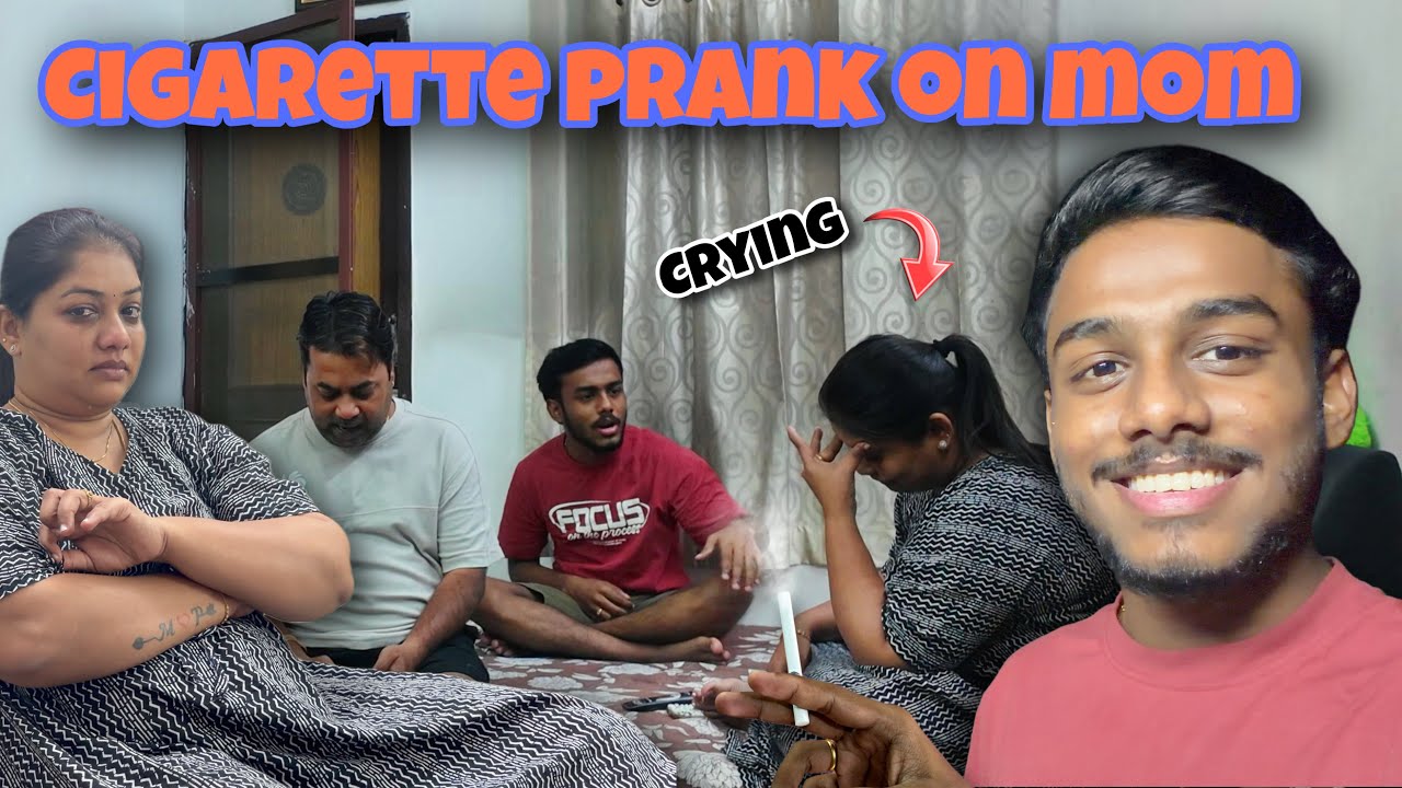 Cigarette prank on mom😱She cried😭| Prank gone wrong| Mouli