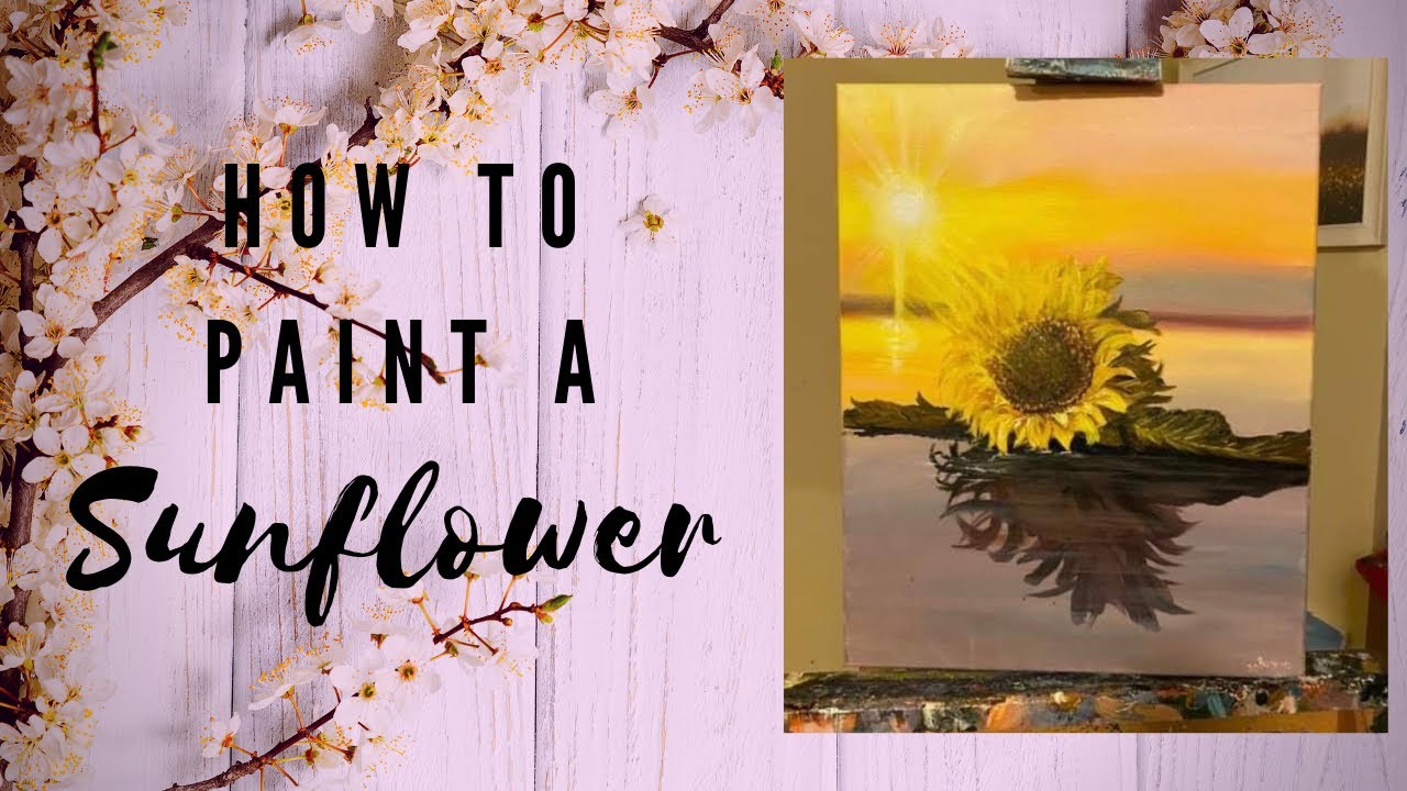 How to paint a sunflower | ACRYLIC painting tutorial | How to paint sun rays | Painting reflections