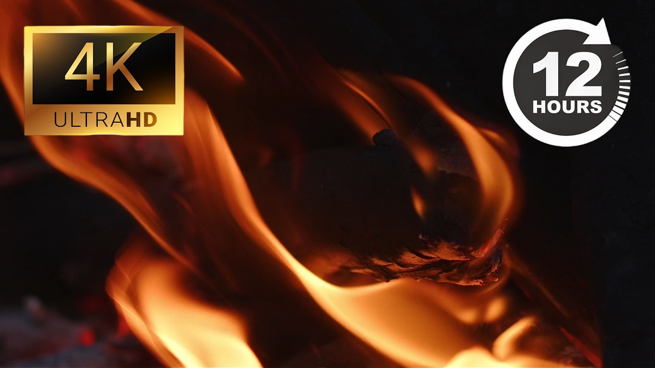 12 HOURS Macro Close-Up Fireplace 4K 🔥 Mesmerizing Dancing Flames | Study & Relax [NO MUSIC]