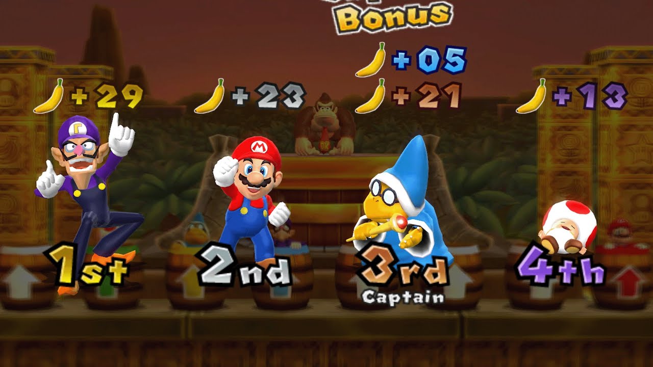 Mario Party 9 - Waluigi vs Mario vs Toad vs Magikoopa - DK's Jungle Ruins (Master Difficulty)