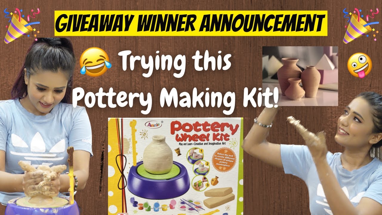 Trying out this pottery making kit 🪔⚱️ | gimaashi | giveaway winner announcement 🏆