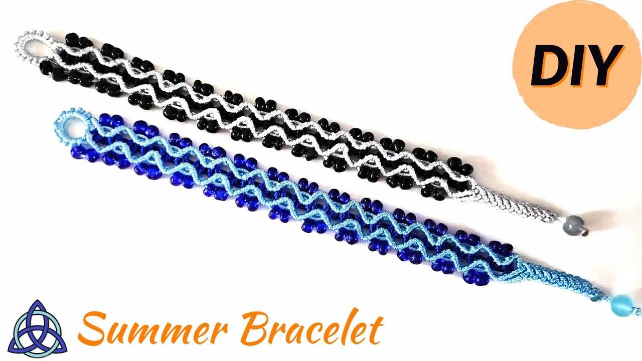 Macrame Beaded Bracelet Tutorial | Summer Bracelets | Easy Bracelet for beginners