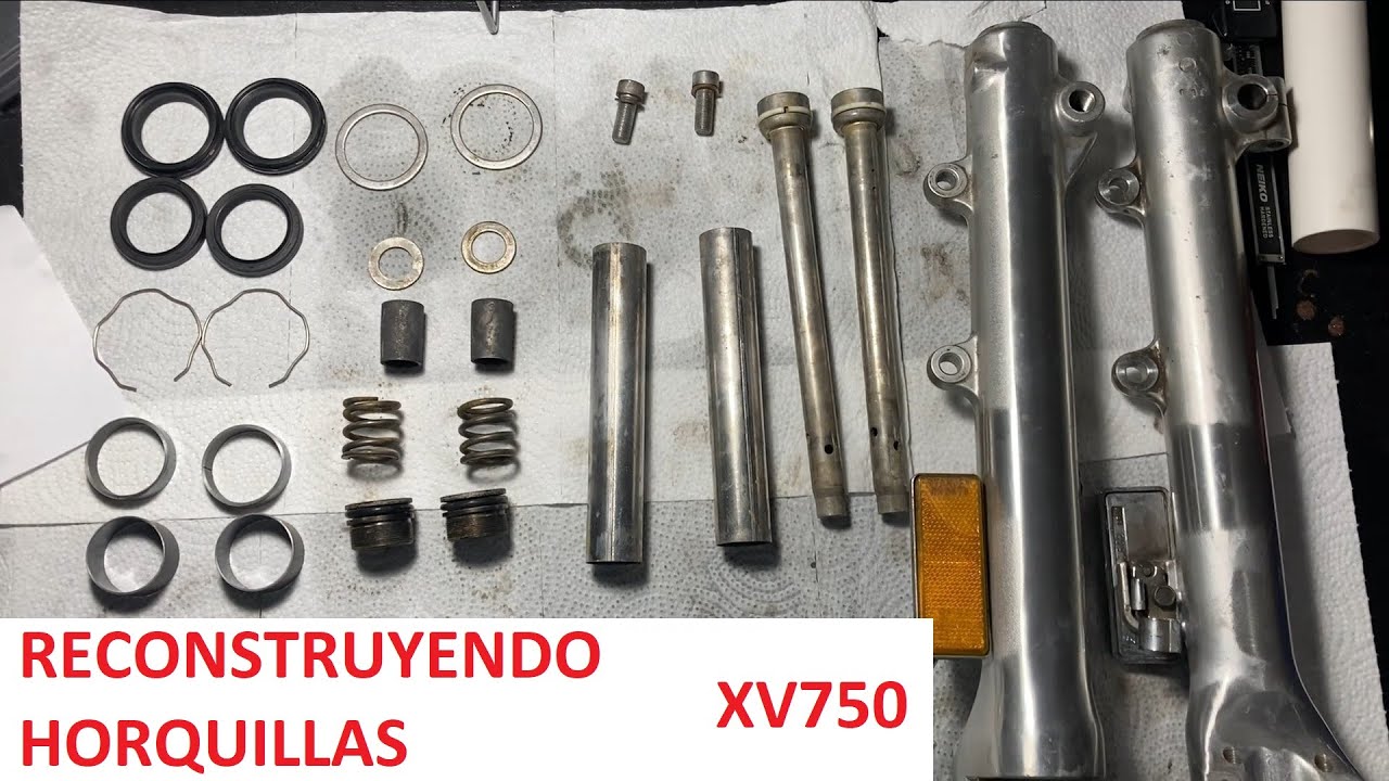 1996 Yamaha Virago XV750 Reconstrucción de Las Horquillas y Sellos
