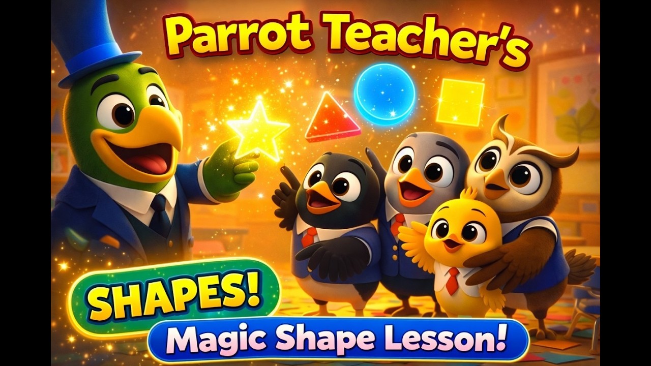 Parrot Teacher’s Magic Shape Lesson | Classroom Fun | #kidslearning | #kidssong | Guggutoons