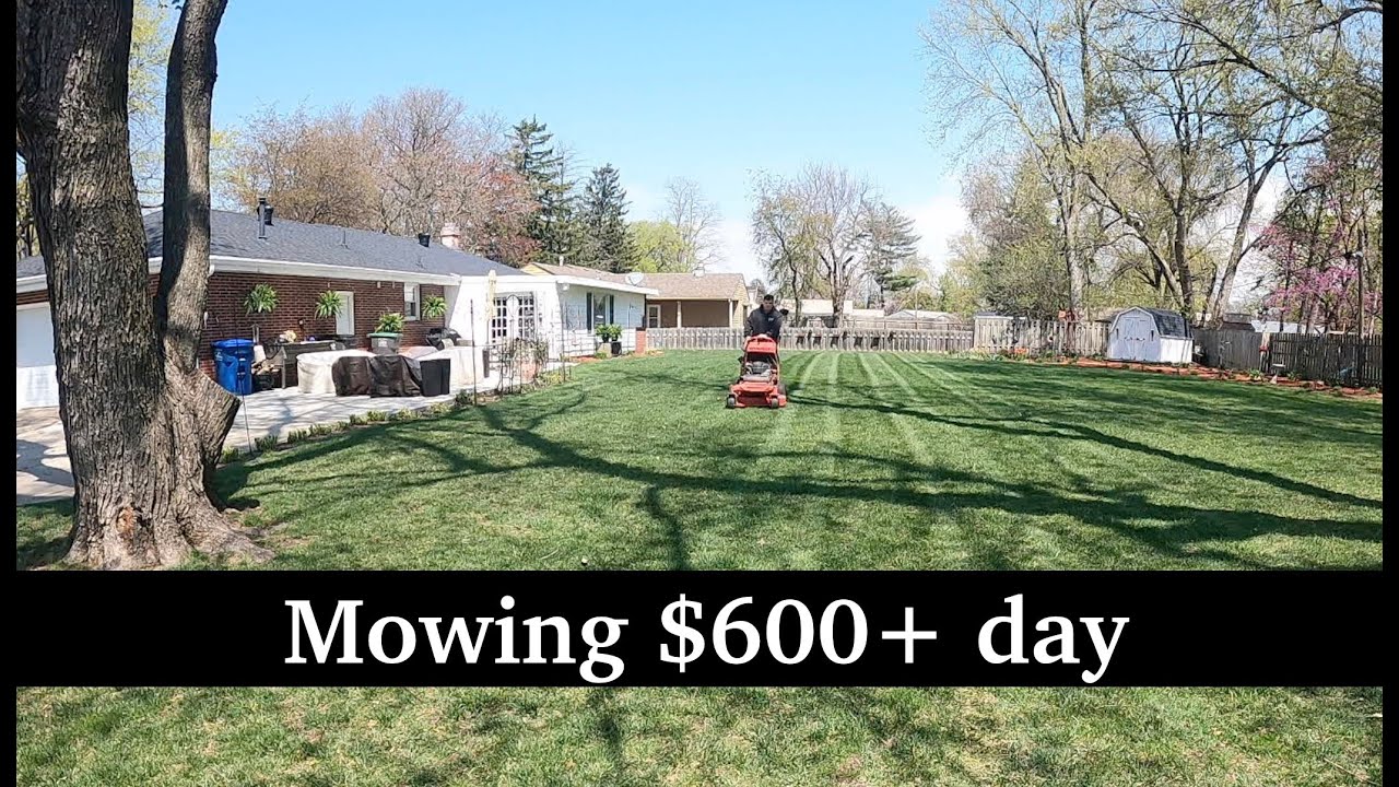 Day in the life MOWING residential yards with a 36