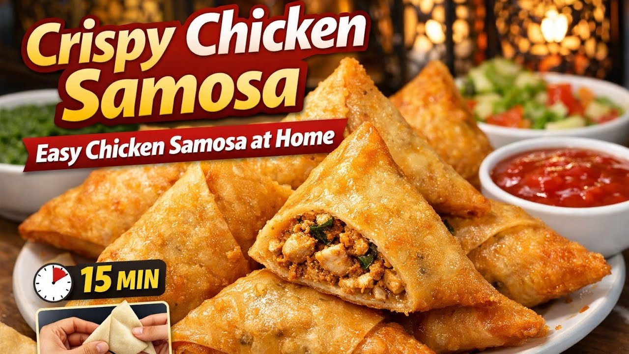 Crispy Chicken Samosa Recipe | Chicken Samosa Banane Ka Tarika | Ramadan Special Iftar Snacks