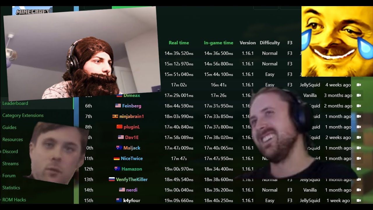 Forsen Checks Minecraft Leaderboards + Forsen Speedrun Parody
