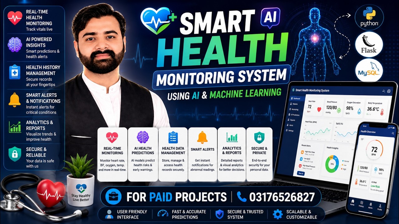 Smart Health Monitoring System Using Python ML | CS619 Final Year Project | Virtual University