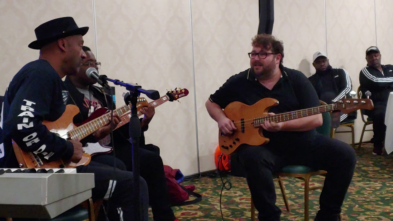 MARCUS MILLER, JASON LEOPOLD, FEDERICO MALAMAN JAMMING @ THE CLARION HOTEL NAMM 2020