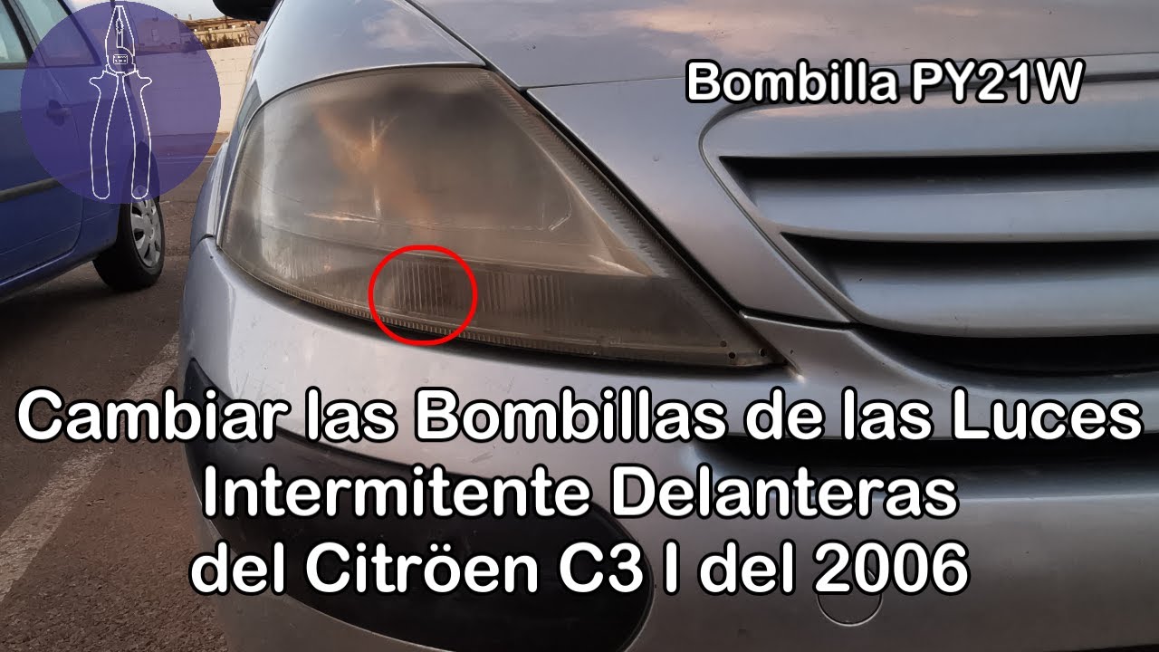 Citroën C3 I de 2006, Cambiar la Bombilla de las Luces Intermitente Delantero (Bombilla PY21W)