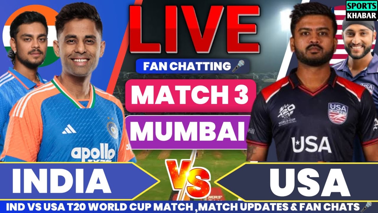 🔴Ind vs Usa T20 WC Match 3 USA BAT | India vs America Live Match Discuss & Fan Chat by Akshay