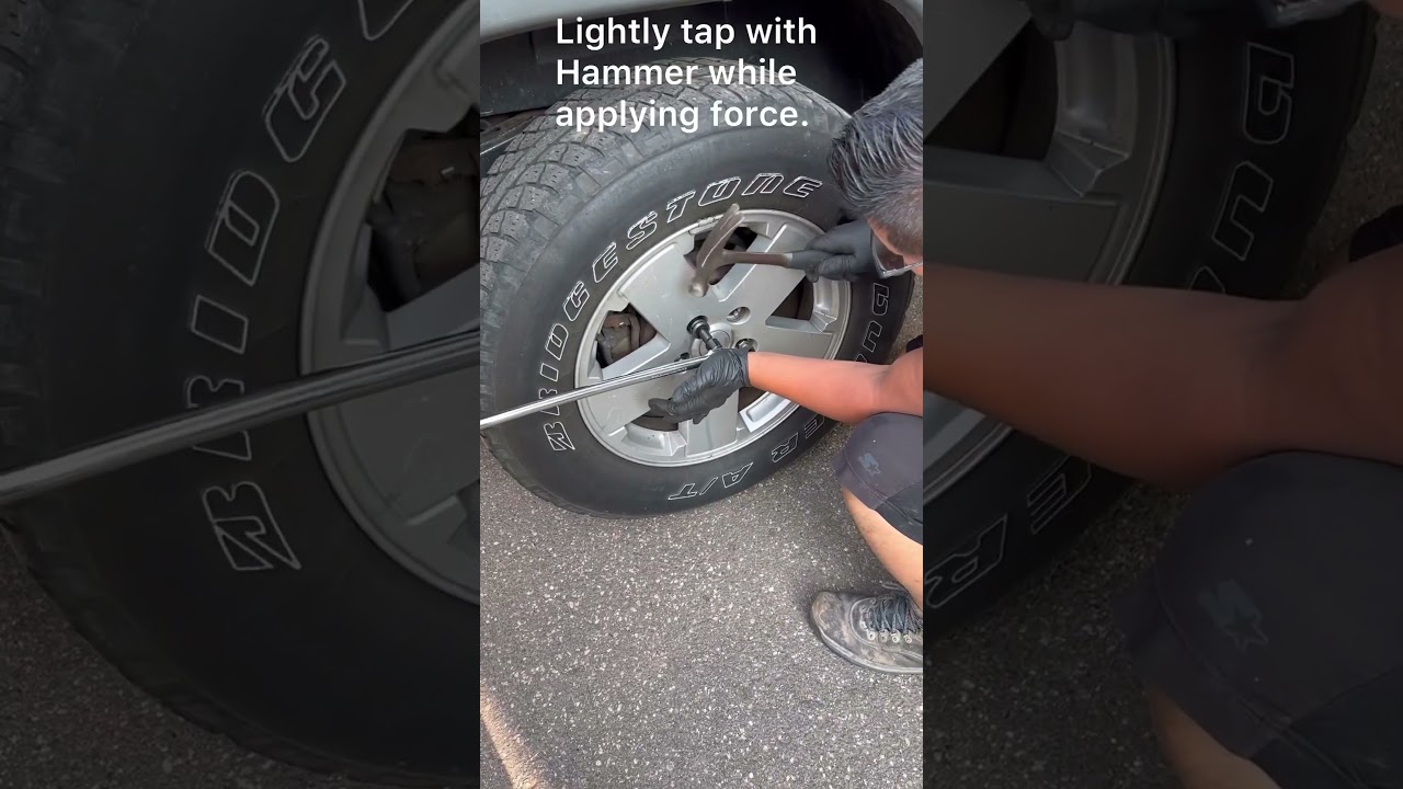 How to loosen a over tightened wheel nut without breaking the wheel stud. #shorts #automotive #howto