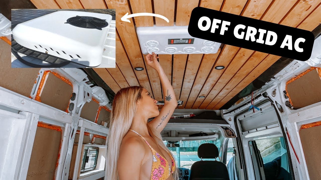 OFF GRID AC | Installing Our 12v Rooftop Air Conditioning (only $1300) | Van Life Build