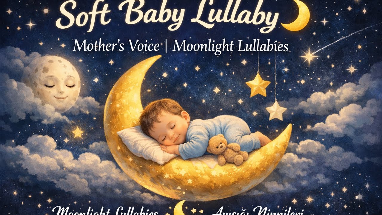 Soft Baby Lullaby 🌙 | Mother&rsquo;s Voice for Sleep | Moonlight Lullabies