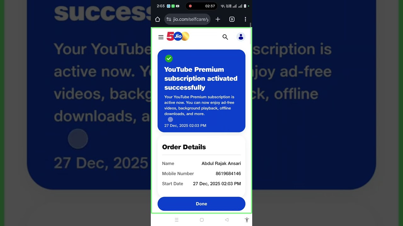 YouTube Premium FREE 😱 | Jio ₹500 Recharge se kaise Activate kare?