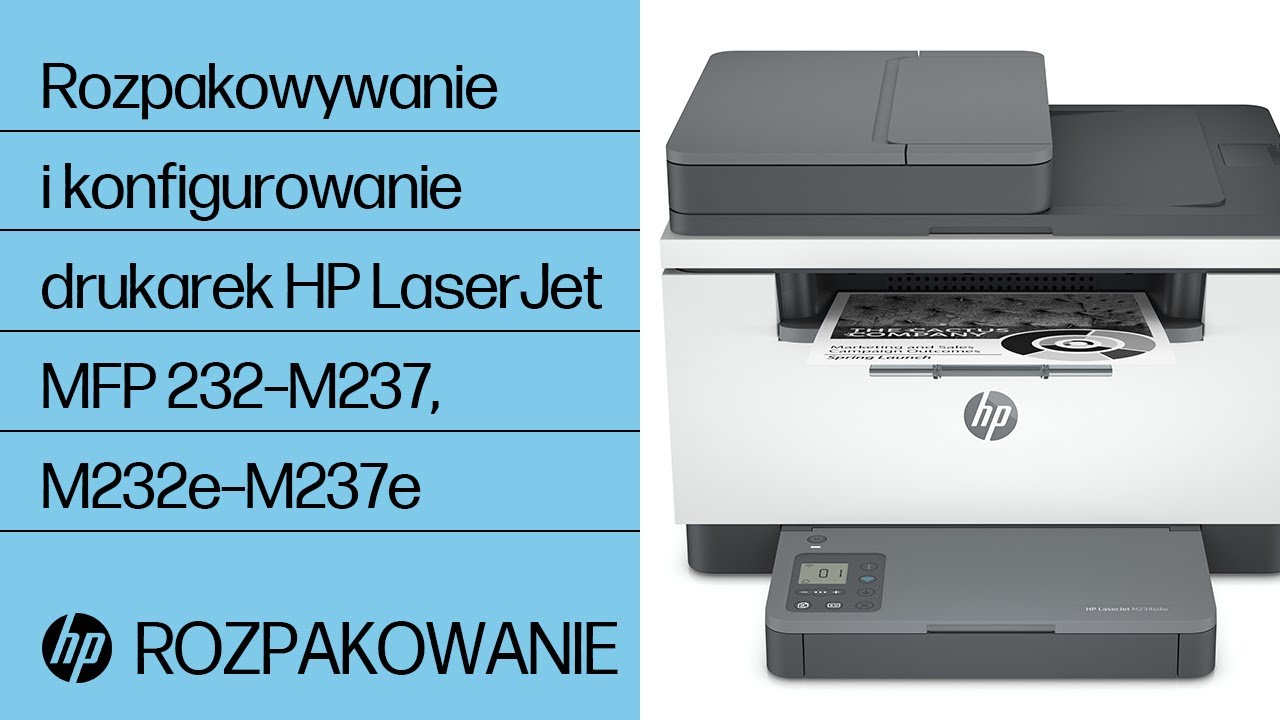 Rozpakowywanie i konfigurowanie drukarek HP LaserJet MFP M232&ndash;M237, M232e&ndash;M237e | HP LaserJet | HP