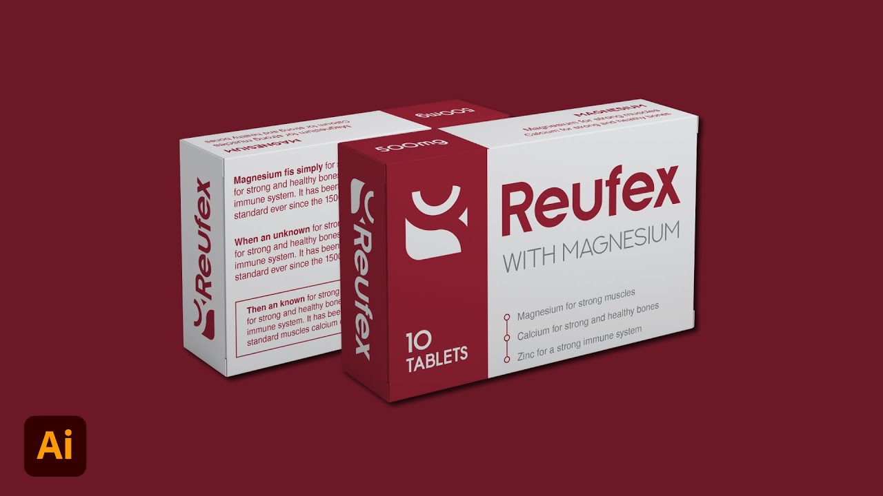 Medicine Box Packaging Design In Adobe Illustrator cc 2022 | Tutorial