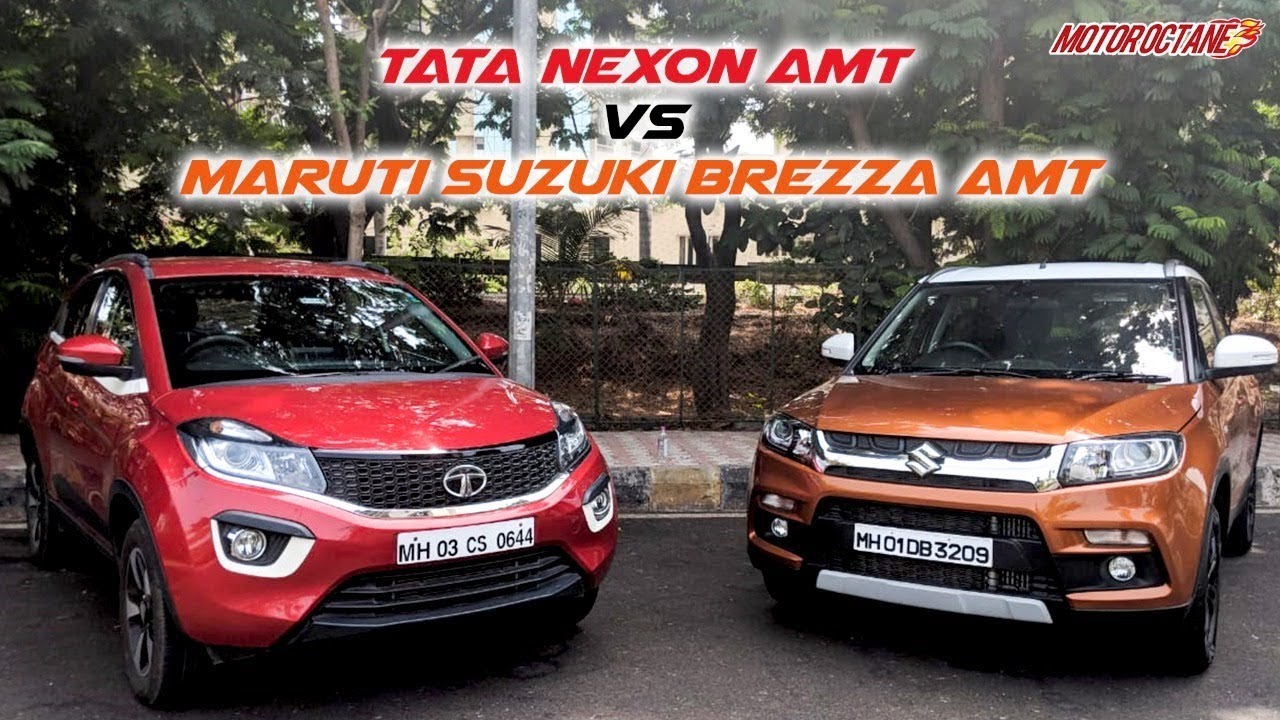 Tata Nexon AMT vs Maruti Vitara Brezza AMT Comparison | Hindi | MotorOctane