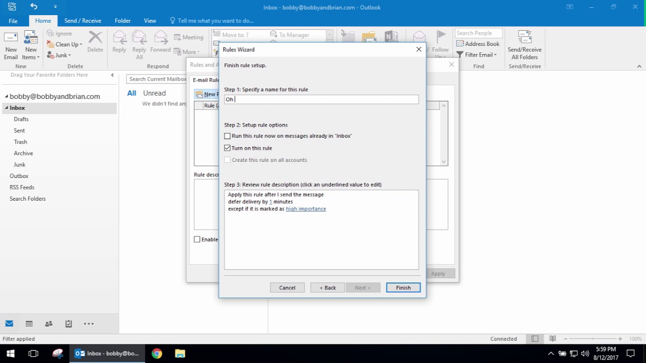 Tips & Tricks: 1 Minute Delay for Outlook