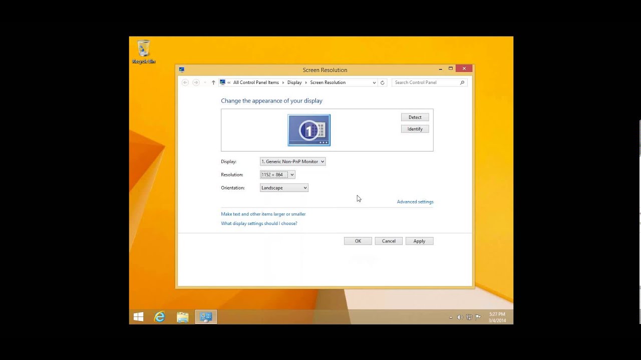 Разрешение экрана в Windows 8.1 &mdash; настройка параметров дисплея под ваш монитор или зрение