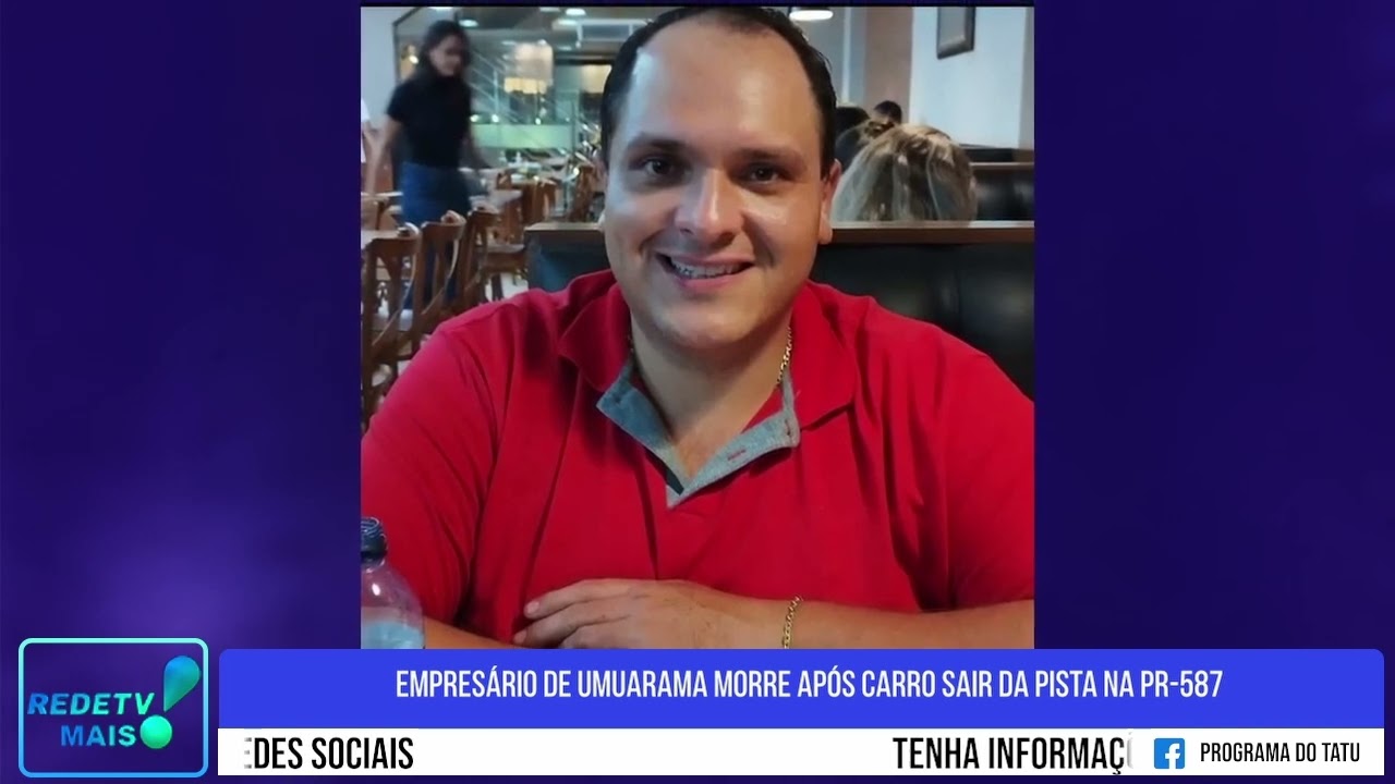 Empresário de Umuarama morre após carro sair da pista na PR-587, em Esperança Nova