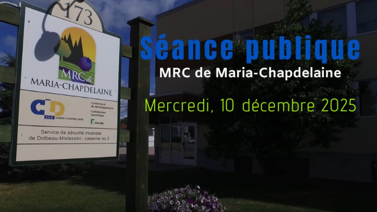 10 décembre 2025 - Séance publique de la MRC de Maria-Chapdelaie