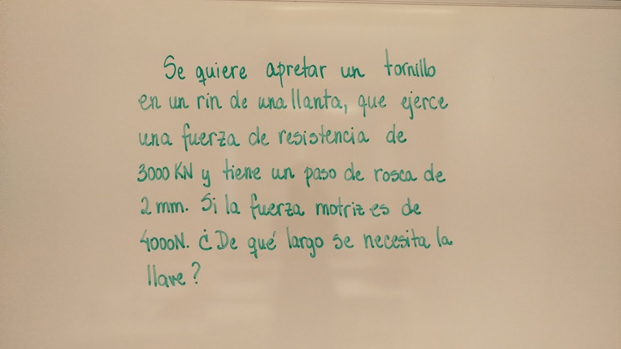Problema de Tornillo. Máquina simple.
