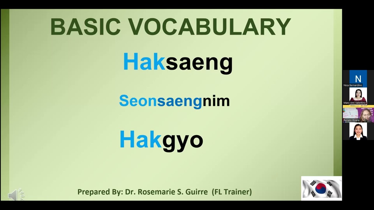 Free Korean Language Training (Day 2)