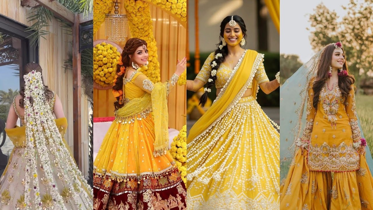 Haldi Ceremony 💛 Outfits Ideas For Bride 💛🌹|Haldi look🤩🥰 #shorts #haldi #yt 