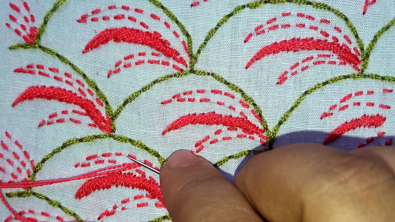 Hand Embroidery : Nakshi Katha design by Cherry Blossom