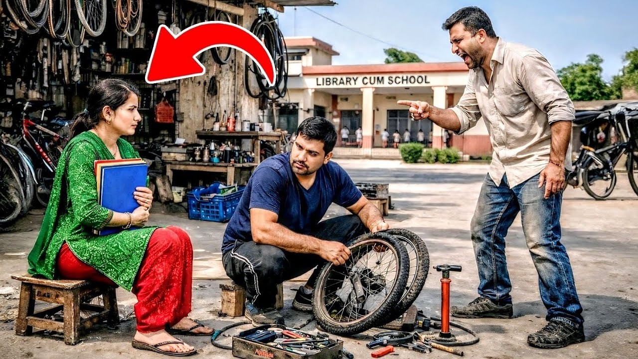 ম্যাডাম তার মদ্যপ স্বামীর দ্বারা বিরক্ত ছিলেন, সাইকেল পাংচার মেরামতকারী তাকে সাহায্য করেছিলেন.. এরপর