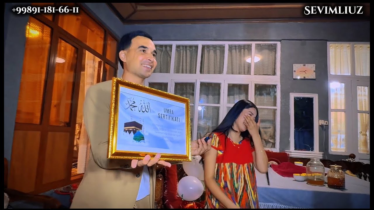 MUSOFIR OPA 20 YOSHLIK SINGLISIGA UMRAGA SERTIFIKAT BERDI#sevimliuz