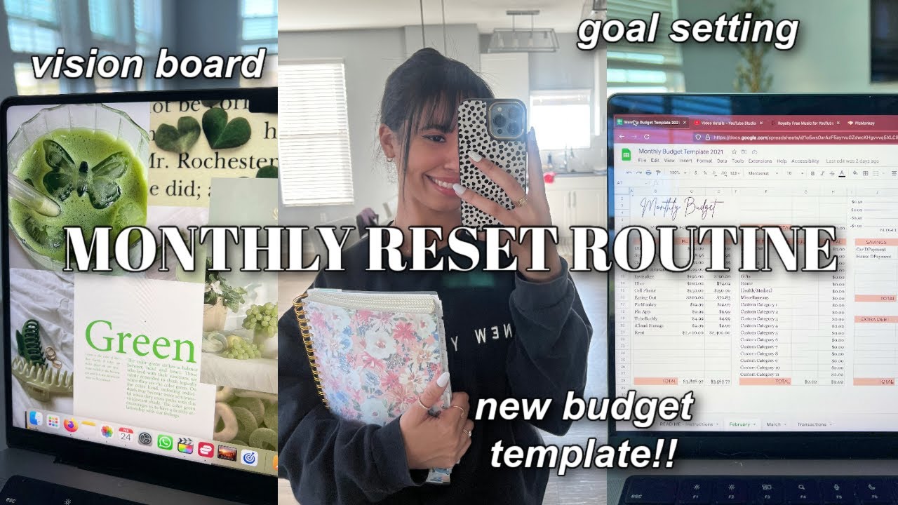 Monthly Reset Routine (plan with me march 2022, monthly budget with me, 2022 goal setting & more!)
