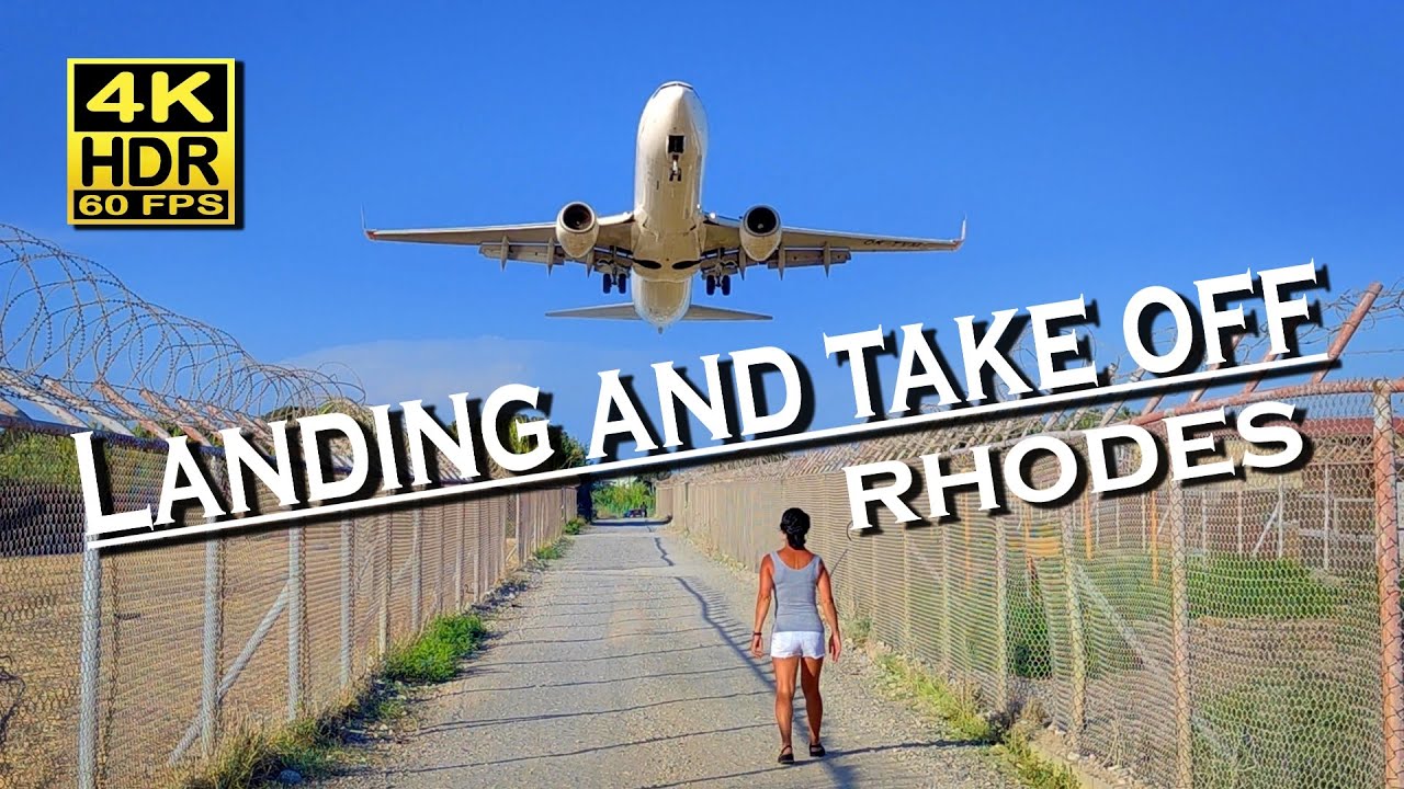 Rhodes airport landing - Greece in 4K 60fps HDR 💖 Landing and take-off at Rhodes Airport Diagoras