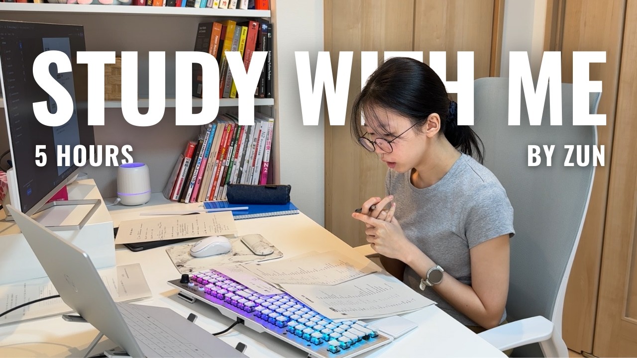 5-hour study with me 📚・calm piano 🎹・pomodoro 50/10 🕰️・jlpt n1 🏯